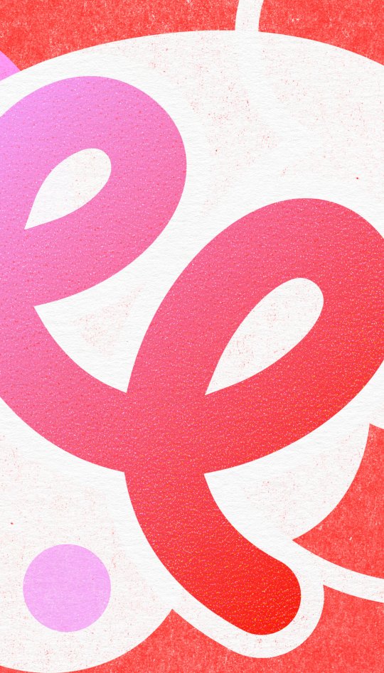 Graphic design of a red and pink image