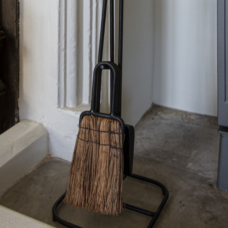 A close-up of a broom